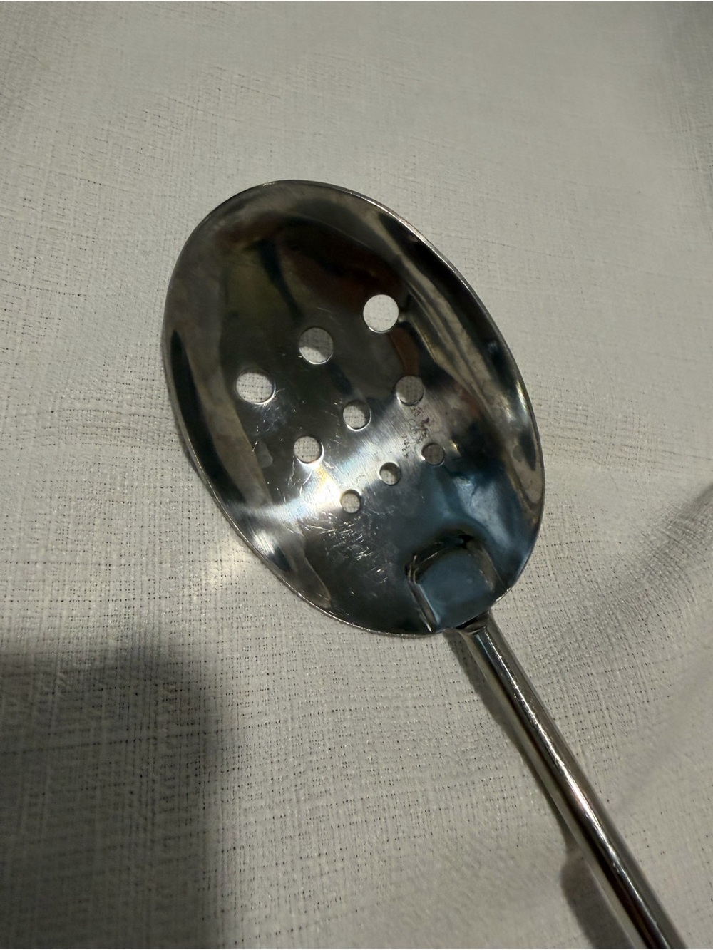 Vintage Corningware White Handle Stainless Steel Slotted ServingSpoon kitchen - Picture 7 of 7